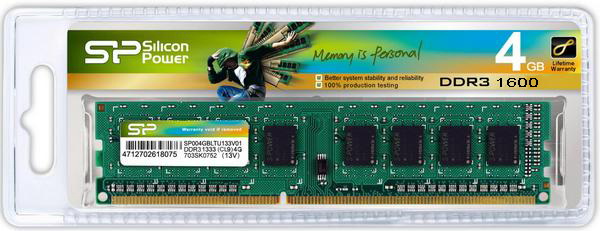 Ram PC Silicon Power DDR3 4Gb Bus 1600MHz